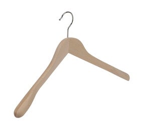 Mantel / kostuumhanger beukenhout naturel gelakt met schouderverbreding, 44 cm Mantel / kostuumhanger beukenhout naturel gelakt met schouderverbreding, 44 cm