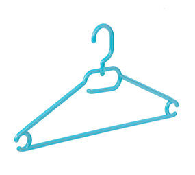 Multihanger (vlak) kunststof lichtblauw met draaibare haak Multihanger (vlak) kunststof lichtblauw met draaibare haak