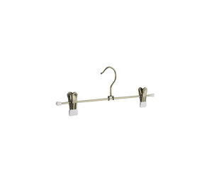 Rok / broekhanger metaal verchroomd met anti-slip (wit) knijpers Rok / broekhanger metaal verchroomd met anti-slip (wit) knijpers