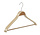 Mantel / kostuumhanger (gebogen) berkenhout naturel gelakt met schouderverbreding en anti-slip broeklat