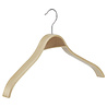 Mantel / kostuumhanger berkenhout naturel gelakt met schouderverbreding, 46 cm