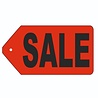 DE KLEDINGHANGER GIGANT Promotie etiketten rood-zwart SALE 40 x 75 mm, pijlvorm, aan beide zijden bedrukt (500 st.) DE KLEDINGHANGER GIGANT Promotie etiketten rood-zwart SALE 40 x 75 mm, pijlvorm, aan beide zijden bedrukt (500 st.)