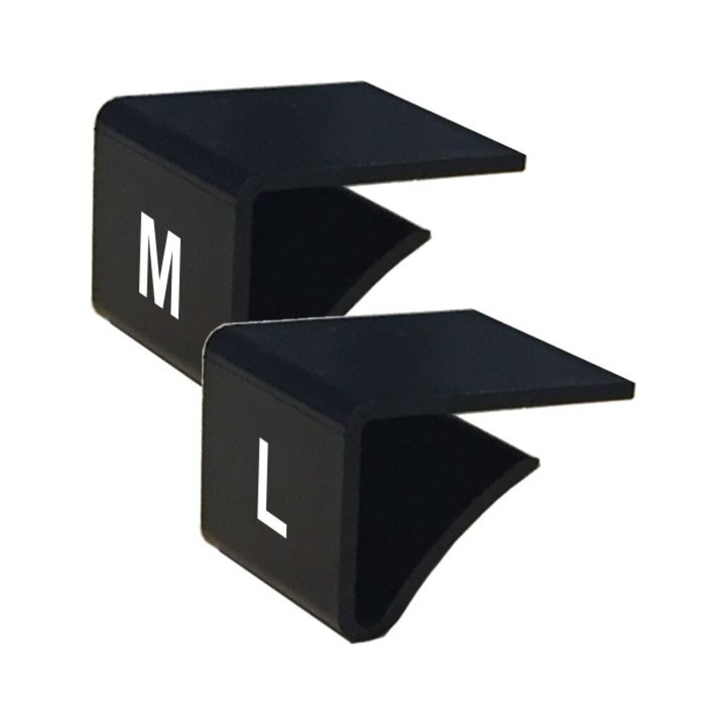 Maataanduider legplank (9-18 mm), zwart met witte opdruk