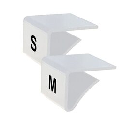 Maataanduider legplank (9-18 mm), wit met zwarte opdruk Maataanduider legplank (9-18 mm), wit met zwarte opdruk