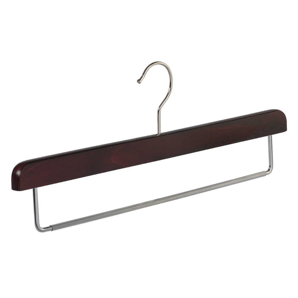 Broekhanger beukenhout mahonie gebeitst met anti-slip broeklat