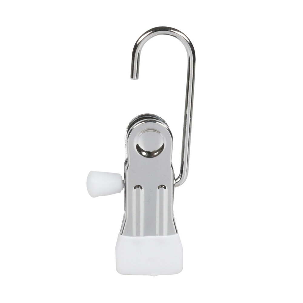 DE KLEDINGHANGER GIGANT Handschoenknijper metaal verchroomd met witte anti-slip coating