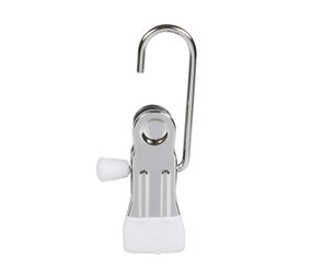 Handschoenknijper metaal verchroomd met witte anti-slip coating