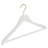 DE KLEDINGHANGER GIGANT Blouse / shirthanger (geknikt) beukenhout wit gelakt met messinghaak, rokinkepingen en anti-slip broeklat DE KLEDINGHANGER GIGANT Blouse / shirthanger (geknikt) beukenhout wit gelakt met messinghaak, rokinkepingen en anti-slip broeklat