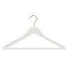 DE KLEDINGHANGER GIGANT Blouse / shirthanger (geknikt) beukenhout wit gelakt met messinghaak, rokinkepingen en anti-slip broeklat DE KLEDINGHANGER GIGANT Blouse / shirthanger (geknikt) beukenhout wit gelakt met messinghaak, rokinkepingen en anti-slip broeklat