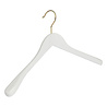 DE KLEDINGHANGER GIGANT Mantel / kostuumhanger (geknikt) beukenhout wit gelakt met messinghaak en schouderverbreding DE KLEDINGHANGER GIGANT Mantel / kostuumhanger (geknikt) beukenhout wit gelakt met messinghaak en schouderverbreding