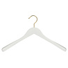 DE KLEDINGHANGER GIGANT Mantel / kostuumhanger (geknikt) beukenhout wit gelakt met messinghaak en schouderverbreding DE KLEDINGHANGER GIGANT Mantel / kostuumhanger (geknikt) beukenhout wit gelakt met messinghaak en schouderverbreding