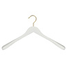 DE KLEDINGHANGER GIGANT Mantel / kostuumhanger (geknikt) beukenhout wit gelakt met messinghaak en schouderverbreding DE KLEDINGHANGER GIGANT Mantel / kostuumhanger (geknikt) beukenhout wit gelakt met messinghaak en schouderverbreding