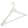 DE KLEDINGHANGER GIGANT Mantel / kostuumhanger (geknikt) beukenhout wit gelakt met messinghaak, schouderverbreding en anti-slip broeklat DE KLEDINGHANGER GIGANT Mantel / kostuumhanger (geknikt) beukenhout wit gelakt met messinghaak, schouderverbreding en anti-slip broeklat