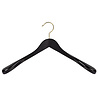 DE KLEDINGHANGER GIGANT Mantel / kostuumhanger (geknikt) beukenhout zwart gelakt met messinghaak en schouderverbreding DE KLEDINGHANGER GIGANT Mantel / kostuumhanger (geknikt) beukenhout zwart gelakt met messinghaak en schouderverbreding