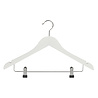 DE KLEDINGHANGER GIGANT Blouse / shirthanger (geknikt) lotushout wit gelakt met rokinkepingen en anti-slip knijpers DE KLEDINGHANGER GIGANT Blouse / shirthanger (geknikt) lotushout wit gelakt met rokinkepingen en anti-slip knijpers