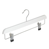 Rok / broekhanger lotushout wit gelakt met anti-slip knijpers