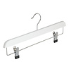 Rok / broekhanger lotushout wit gelakt met knijpers, 40 cm