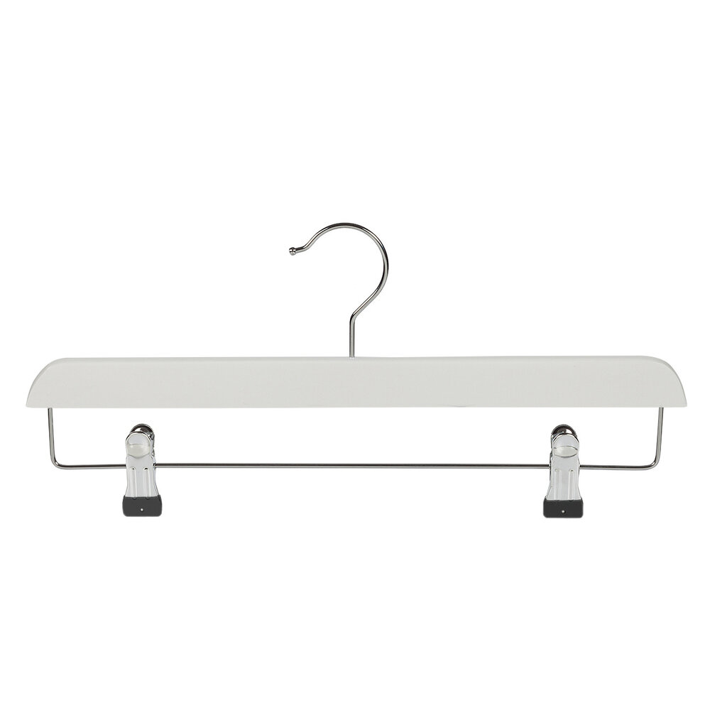 DE KLEDINGHANGER GIGANT Rok / broekhanger lotushout wit gelakt met anti-slip knijpers DE KLEDINGHANGER GIGANT Rok / broekhanger lotushout wit gelakt met anti-slip knijpers