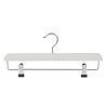 Rok / broekhanger lotushout wit gelakt met knijpers, 40 cm