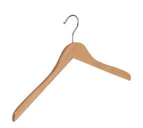 Blouse / shirthanger (geknikt) beukenhout naturel gelakt Blouse / shirthanger (geknikt) beukenhout naturel gelakt
