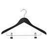 DE KLEDINGHANGER GIGANT Blouse / shirthanger (vlak) beukenhout zwart gelakt met anti-slip knijpers DE KLEDINGHANGER GIGANT Blouse / shirthanger (vlak) beukenhout zwart gelakt met anti-slip knijpers