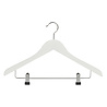 DE KLEDINGHANGER GIGANT Blouse / shirthanger (vlak) beukenhout wit gelakt met anti-slip knijpers DE KLEDINGHANGER GIGANT Blouse / shirthanger (vlak) beukenhout wit gelakt met anti-slip knijpers