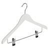 DE KLEDINGHANGER GIGANT Blouse / shirthanger (vlak) beukenhout wit gelakt met anti-slip knijpers DE KLEDINGHANGER GIGANT Blouse / shirthanger (vlak) beukenhout wit gelakt met anti-slip knijpers