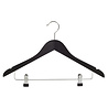 DE KLEDINGHANGER GIGANT Blouse / shirthanger (vlak) beukenhout zwart gelakt met rokinkepingen en anti-slip knijpers DE KLEDINGHANGER GIGANT Blouse / shirthanger (vlak) beukenhout zwart gelakt met rokinkepingen en anti-slip knijpers