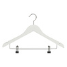 DE KLEDINGHANGER GIGANT Blouse / shirthanger (vlak) beukenhout wit gelakt met rokinkepingen en anti-slip knijpers DE KLEDINGHANGER GIGANT Blouse / shirthanger (vlak) beukenhout wit gelakt met rokinkepingen en anti-slip knijpers