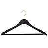 DE KLEDINGHANGER GIGANT Blouse / shirthanger (vlak) beukenhout zwart gelakt met messinghaak, rokinkepingen en anti-slip broeklat DE KLEDINGHANGER GIGANT Blouse / shirthanger (vlak) beukenhout zwart gelakt met messinghaak, rokinkepingen en anti-slip broeklat