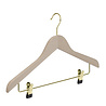 DE KLEDINGHANGER GIGANT Blouse / shirthanger (vlak) beukenhout naturel ongelakt met messinghaak en anti-slip knijpers DE KLEDINGHANGER GIGANT Blouse / shirthanger (vlak) beukenhout naturel ongelakt met messinghaak en anti-slip knijpers