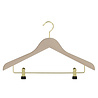 DE KLEDINGHANGER GIGANT Blouse / shirthanger (vlak) beukenhout naturel ongelakt met messinghaak en anti-slip knijpers DE KLEDINGHANGER GIGANT Blouse / shirthanger (vlak) beukenhout naturel ongelakt met messinghaak en anti-slip knijpers