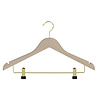 DE KLEDINGHANGER GIGANT Blouse / shirthanger (vlak) beukenhout naturel ongelakt met messinghaak, rokinkepingen en anti-slip knijpers DE KLEDINGHANGER GIGANT Blouse / shirthanger (vlak) beukenhout naturel ongelakt met messinghaak, rokinkepingen en anti-slip knijpers