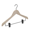 DE KLEDINGHANGER GIGANT Blouse / shirthanger (vlak) beukenhout naturel ongelakt met zwarte haak en anti-slip knijpers DE KLEDINGHANGER GIGANT Blouse / shirthanger (vlak) beukenhout naturel ongelakt met zwarte haak en anti-slip knijpers