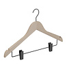 DE KLEDINGHANGER GIGANT Blouse / shirthanger (vlak) beukenhout naturel ongelakt met zwarte haak, rokinkepingen en anti-slip knijpers DE KLEDINGHANGER GIGANT Blouse / shirthanger (vlak) beukenhout naturel ongelakt met zwarte haak, rokinkepingen en anti-slip knijpers