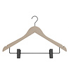 DE KLEDINGHANGER GIGANT Blouse / shirthanger (geknikt) beukenhout naturel ongelakt met zwarte haak, rokinkepingen en anti-slip knijpers DE KLEDINGHANGER GIGANT Blouse / shirthanger (geknikt) beukenhout naturel ongelakt met zwarte haak, rokinkepingen en anti-slip knijpers