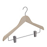 DE KLEDINGHANGER GIGANT Blouse / shirthanger (vlak) beukenhout naturel ongelakt met canon gun haak en anti-slip knijpers DE KLEDINGHANGER GIGANT Blouse / shirthanger (vlak) beukenhout naturel ongelakt met canon gun haak en anti-slip knijpers
