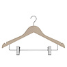 DE KLEDINGHANGER GIGANT Blouse / shirthanger (vlak) beukenhout naturel ongelakt met rokinkepingen en anti-slip knijpers DE KLEDINGHANGER GIGANT Blouse / shirthanger (vlak) beukenhout naturel ongelakt met rokinkepingen en anti-slip knijpers