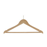 DE KLEDINGHANGER GIGANT Hotelhanger anti-diefstal (geknikt) lotushout naturel gelakt met rokinkepingen en anti-slip broeklat