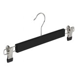 Rok / broekhanger lotushout zwart gelakt met anti-slip knijpers