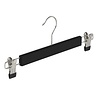 Rok / broekhanger lotushout zwart gelakt met anti-slip knijpers Rok / broekhanger lotushout zwart gelakt met anti-slip knijpers
