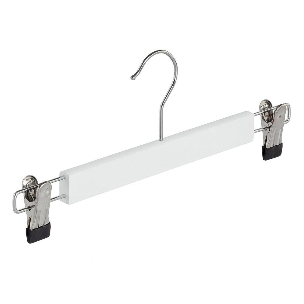 DE KLEDINGHANGER GIGANT Rok / broekhanger lotushout wit gelakt met anti-slip knijpers DE KLEDINGHANGER GIGANT Rok / broekhanger lotushout wit gelakt met anti-slip knijpers