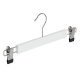 DE KLEDINGHANGER GIGANT Rok / broekhanger lotushout wit gelakt met anti-slip knijpers