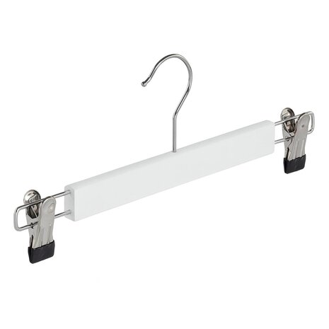 DE KLEDINGHANGER GIGANT Rok / broekhanger lotushout wit gelakt met anti-slip knijpers DE KLEDINGHANGER GIGANT Rok / broekhanger lotushout wit gelakt met anti-slip knijpers