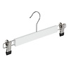 DE KLEDINGHANGER GIGANT Rok / broekhanger lotushout wit gelakt met anti-slip knijpers DE KLEDINGHANGER GIGANT Rok / broekhanger lotushout wit gelakt met anti-slip knijpers