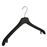 Mantel / kostuumhanger (gebogen) kunststof zwart met schouderverbreding Mantel / kostuumhanger (gebogen) kunststof zwart met schouderverbreding