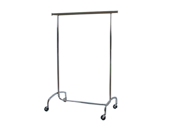 Chromen kledingrek, vaste hoogte 150 cm