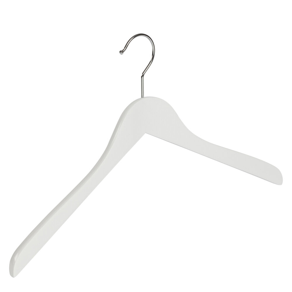 Blouse / shirthanger beukenhout wit gelakt, 38 cm