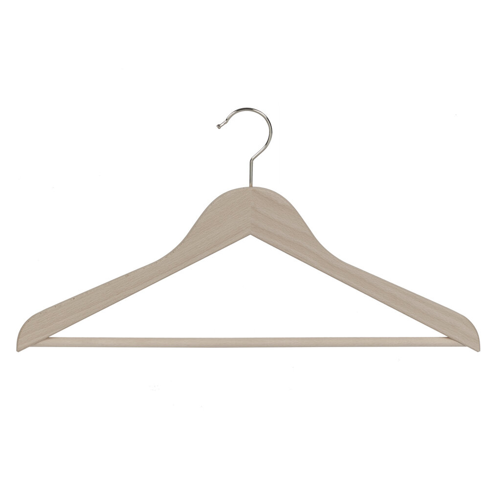 Blouse / shirthanger (vlak) beukenhout naturel ongelakt met broeklat