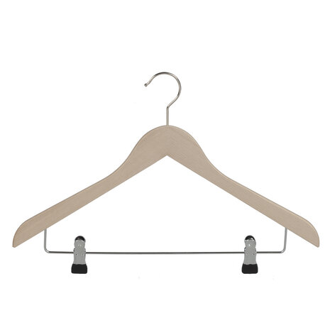DE KLEDINGHANGER GIGANT Blouse / shirthanger (geknikt) beukenhout naturel ongelakt met anti-slip knijpers DE KLEDINGHANGER GIGANT Blouse / shirthanger (geknikt) beukenhout naturel ongelakt met anti-slip knijpers
